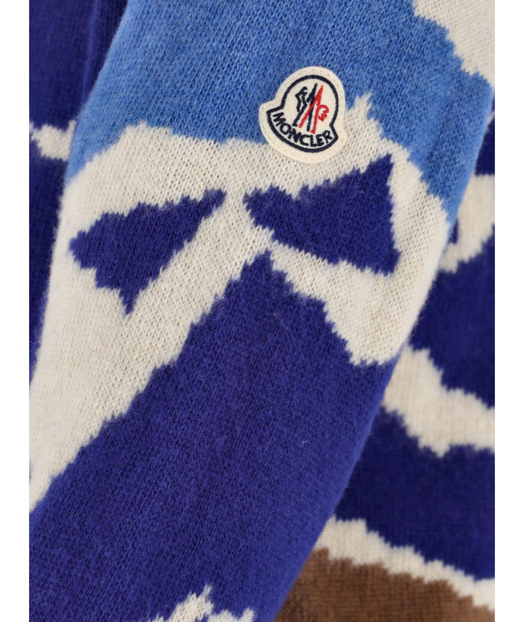 MONCLER Синий шерстяной джемпер / свитер, фото 4