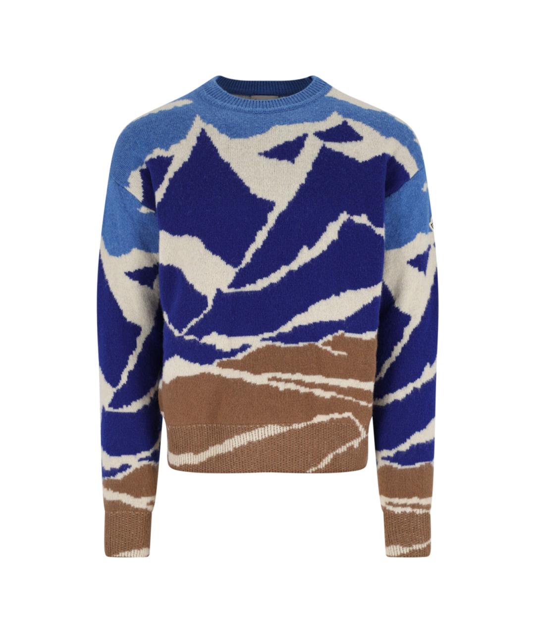 MONCLER Синий шерстяной джемпер / свитер, фото 1