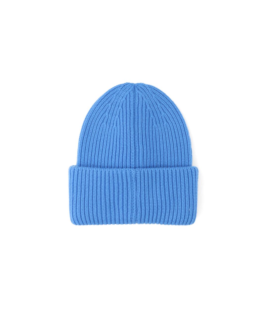 MONCLER Синяя шерстяная шапка, фото 2