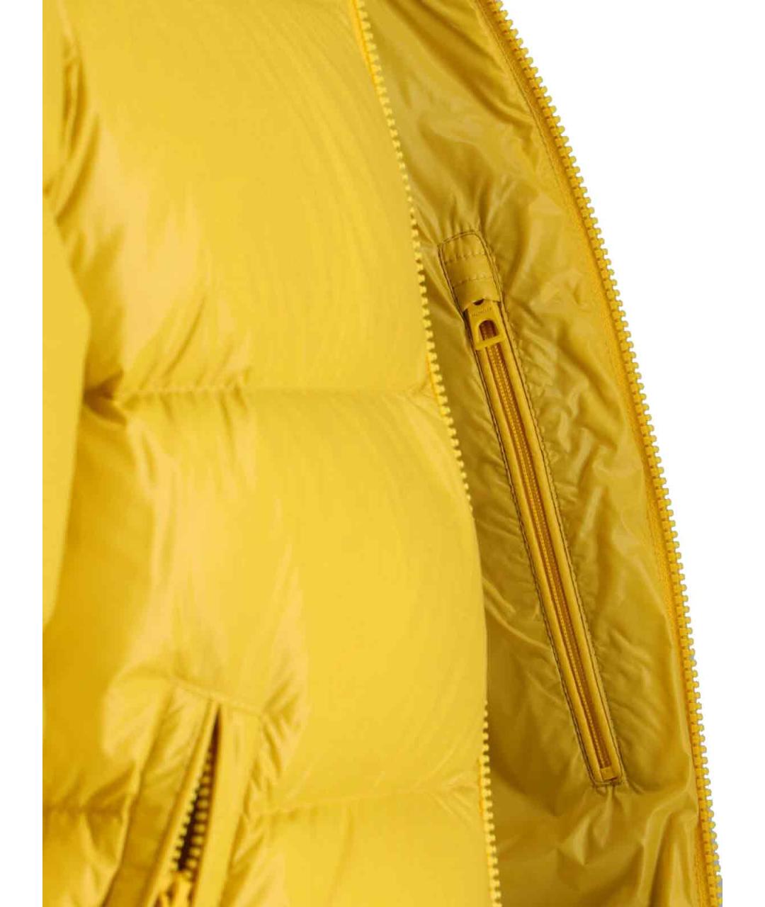MONCLER Желтый полиамидовый пуховик, фото 5