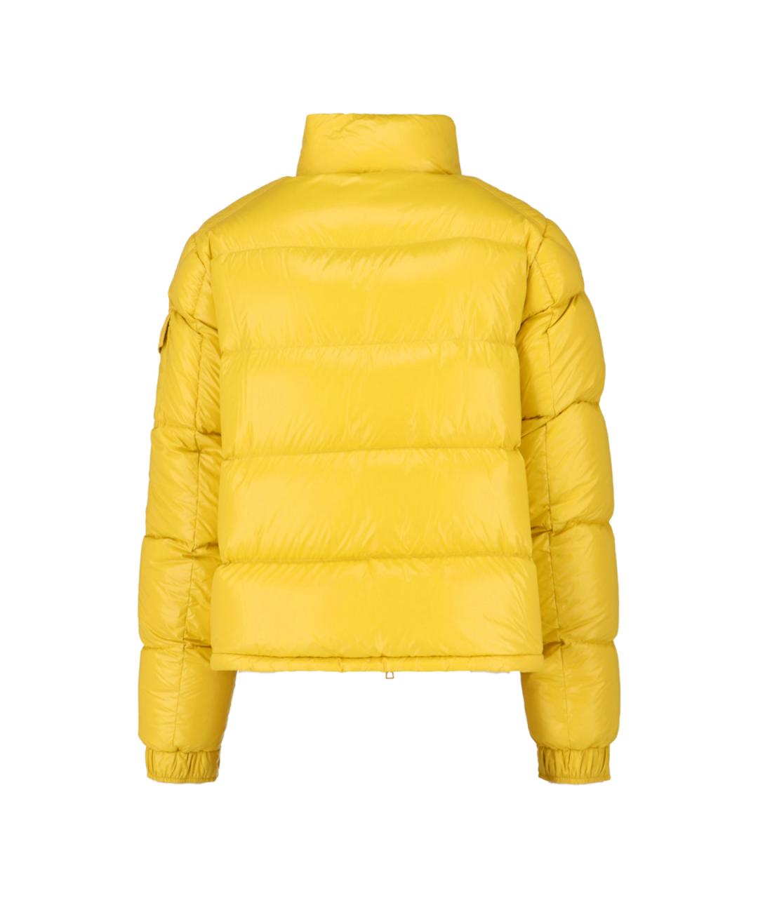 MONCLER Желтый полиамидовый пуховик, фото 2