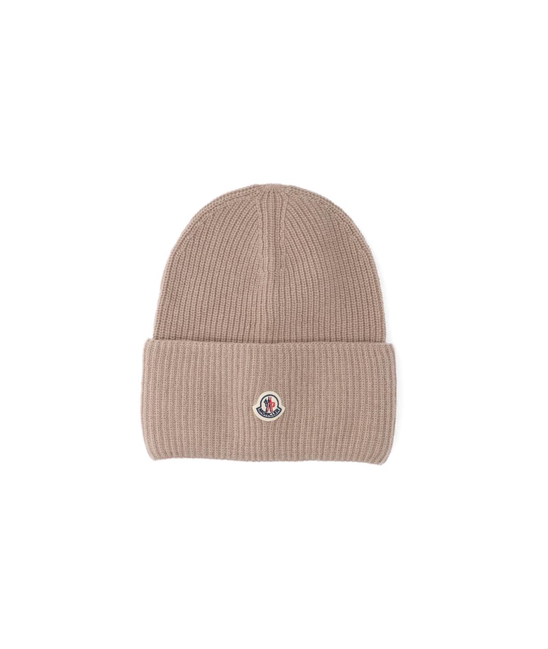 MONCLER Бежевая шерстяная шапка, фото 1