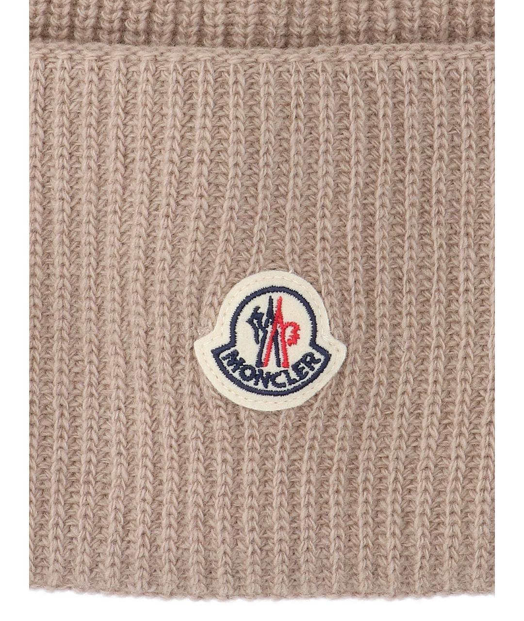 MONCLER Бежевая шерстяная шапка, фото 3