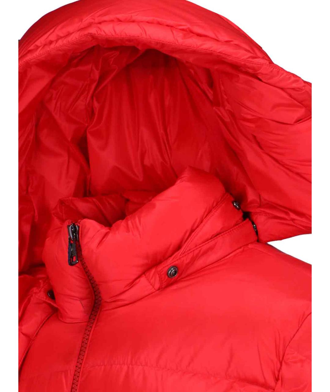 MONCLER Красный полиамидовый пуховик, фото 5