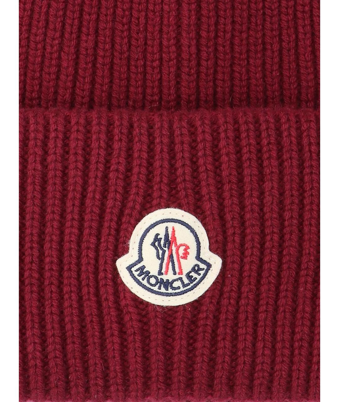 MONCLER Красная шерстяная шапка, фото 3