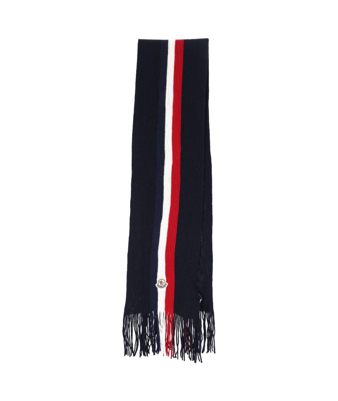 MONCLER Синий шерстяной шарф, фото 1