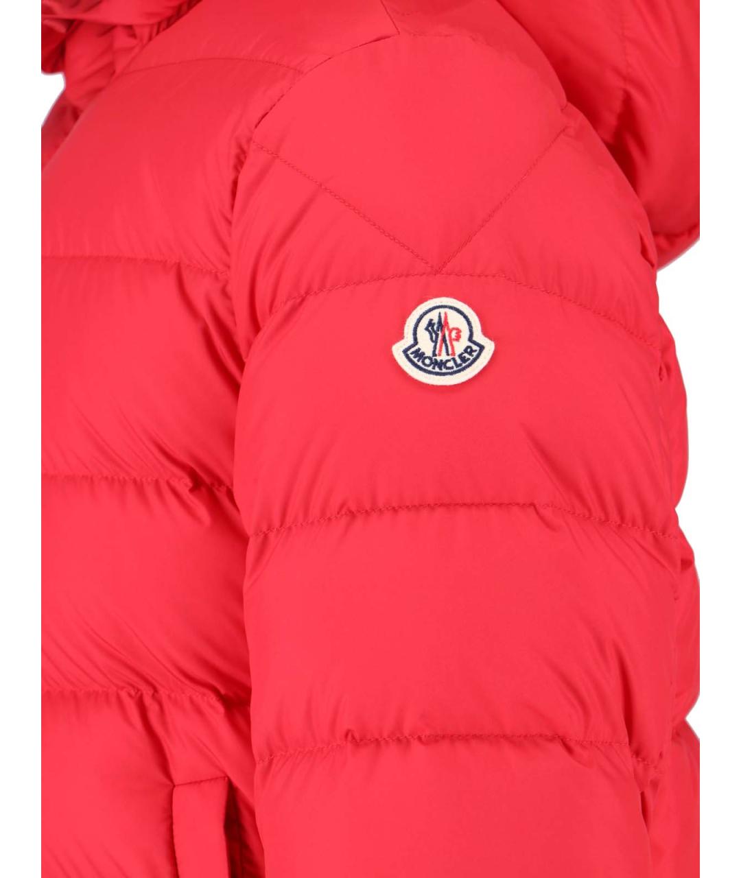 MONCLER Красный полиэстеровый пуховик, фото 3
