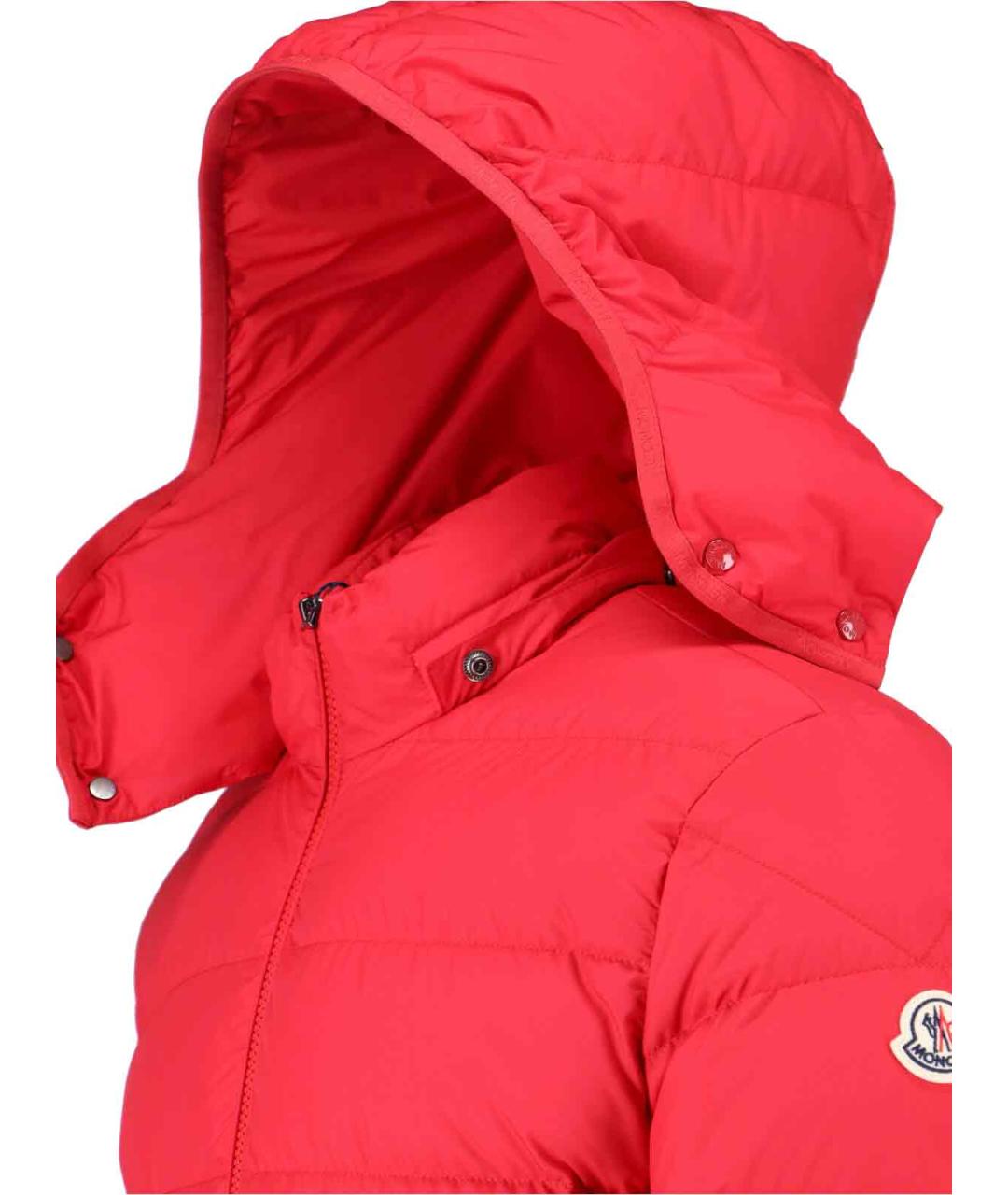 MONCLER Красный полиэстеровый пуховик, фото 4