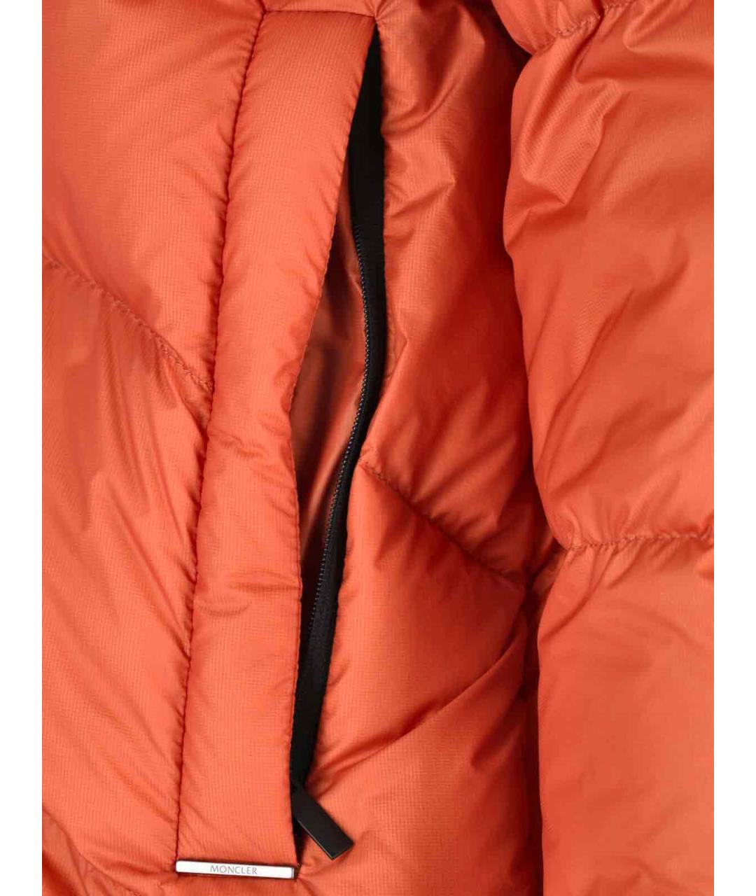 MONCLER Оранжевый полиамидовый пуховик, фото 4