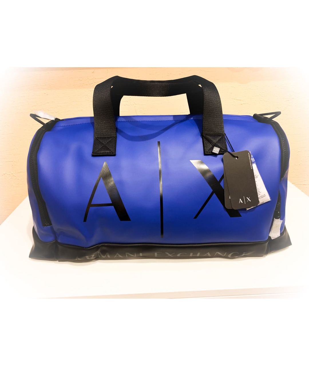 ARMANI EXCHANGE Синяя сумка тоут из искусственной кожи, фото 4