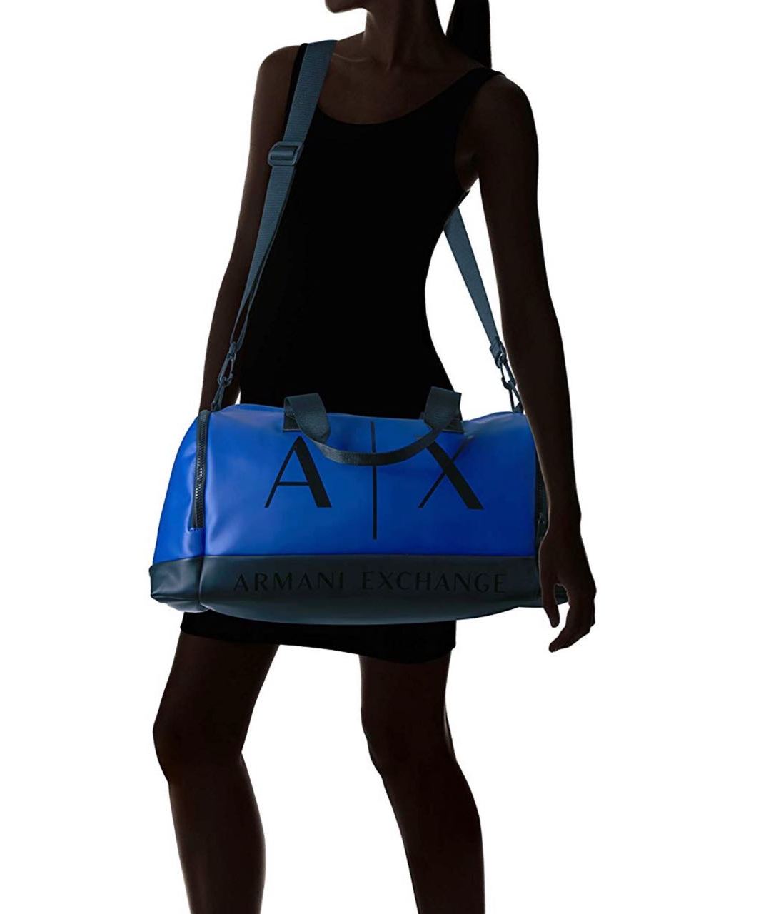 ARMANI EXCHANGE Синяя сумка тоут из искусственной кожи, фото 2