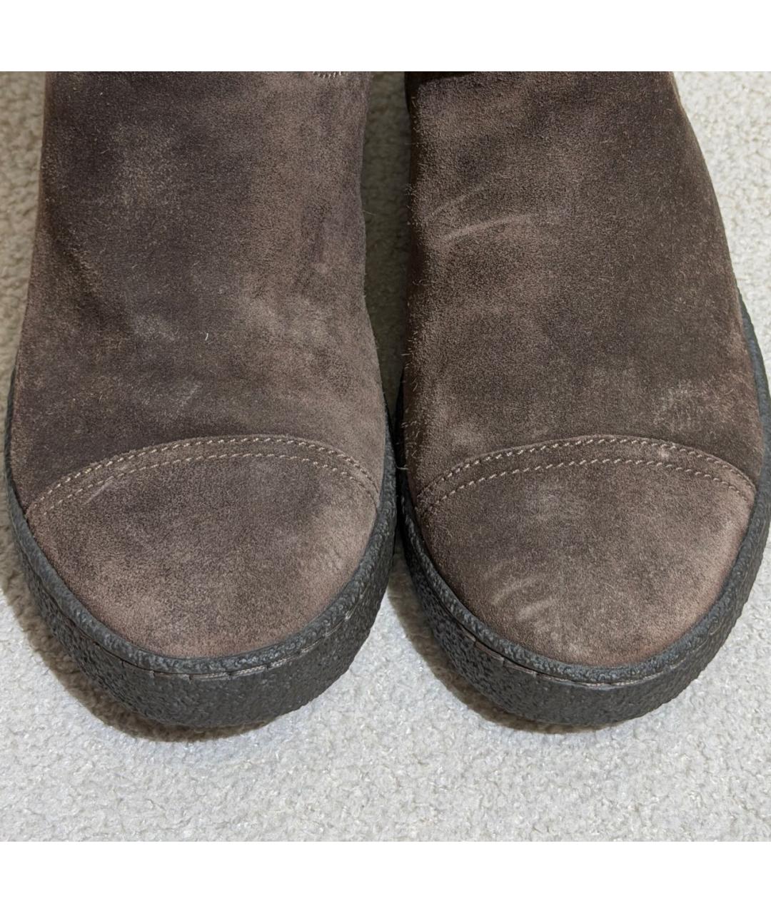 CHANEL Коричневые замшевые сапоги, фото 3