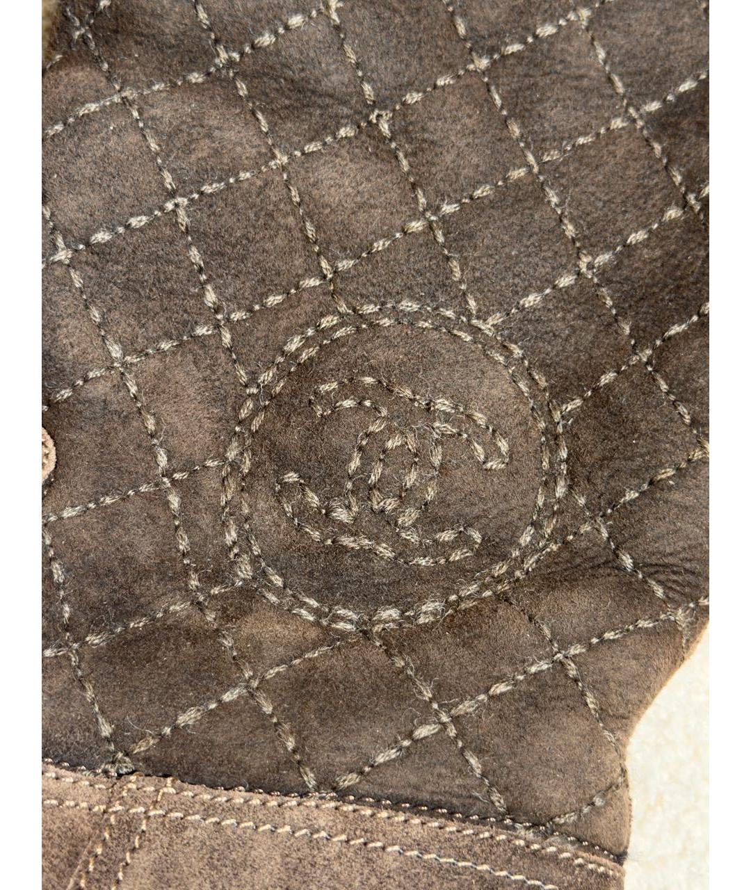 CHANEL Коричневые замшевые сапоги, фото 8