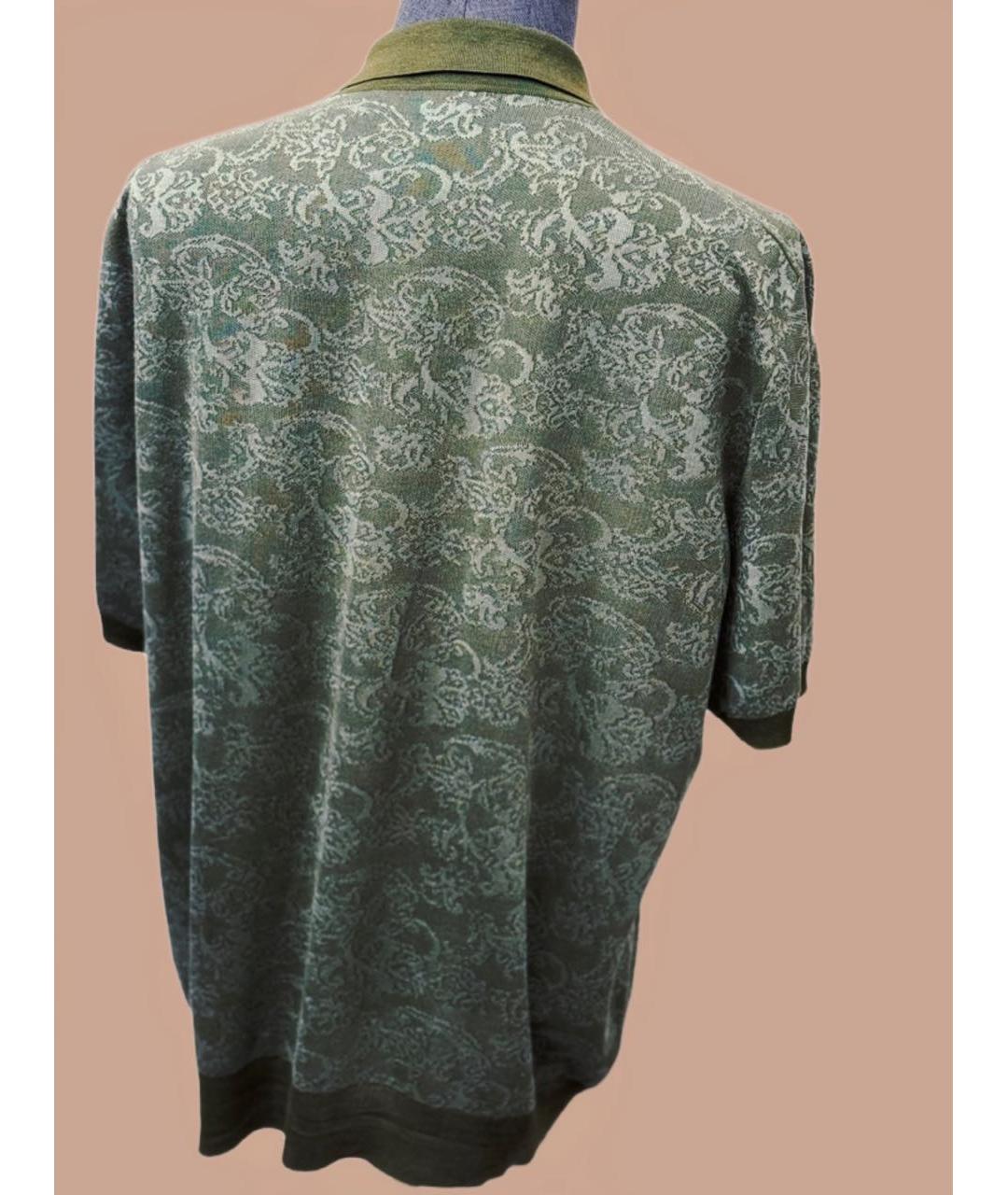 STEFANO RICCI Хаки хлопко-леновое поло с коротким рукавом, фото 2