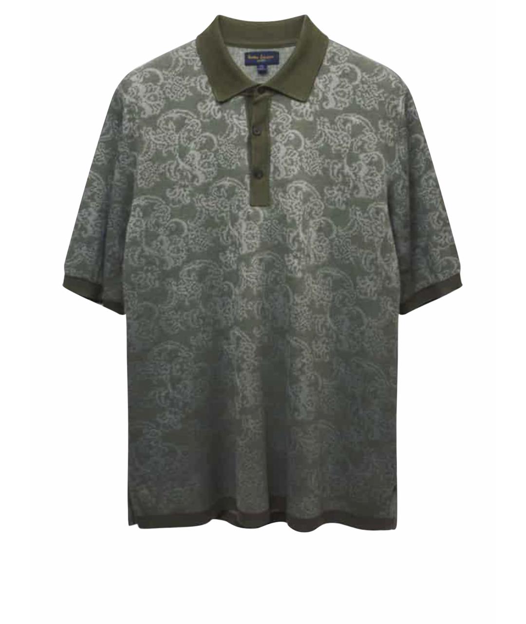 STEFANO RICCI Хаки хлопко-леновое поло с коротким рукавом, фото 1