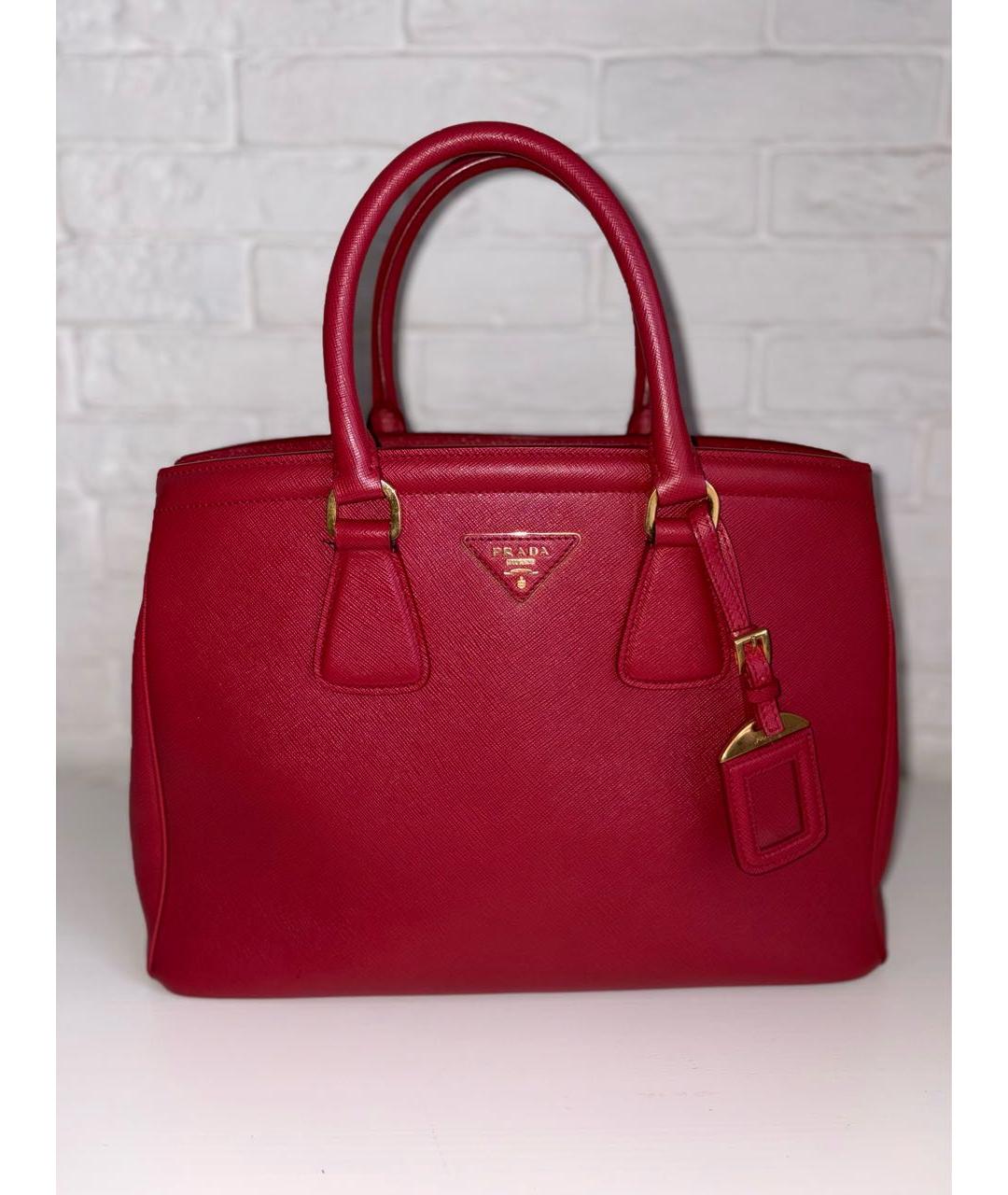 PRADA Красная кожаная сумка с короткими ручками, фото 2