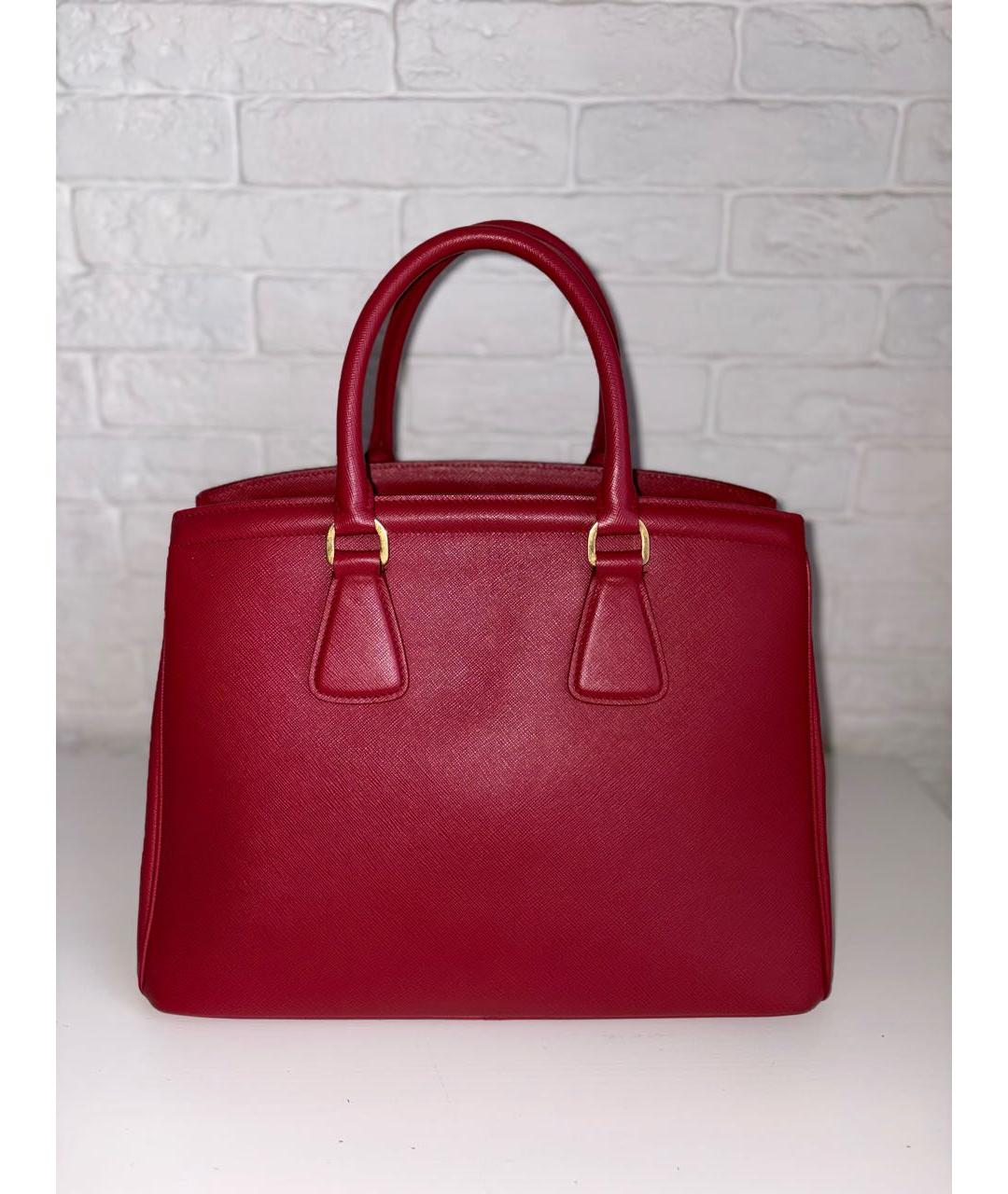 PRADA Красная кожаная сумка с короткими ручками, фото 3