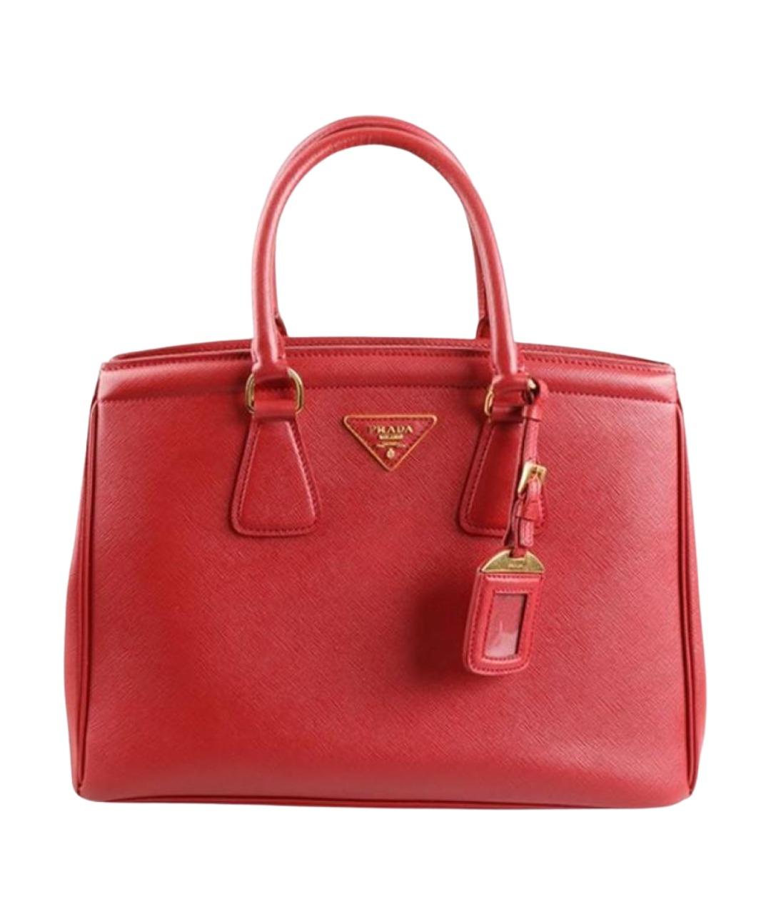 PRADA Красная кожаная сумка с короткими ручками, фото 1