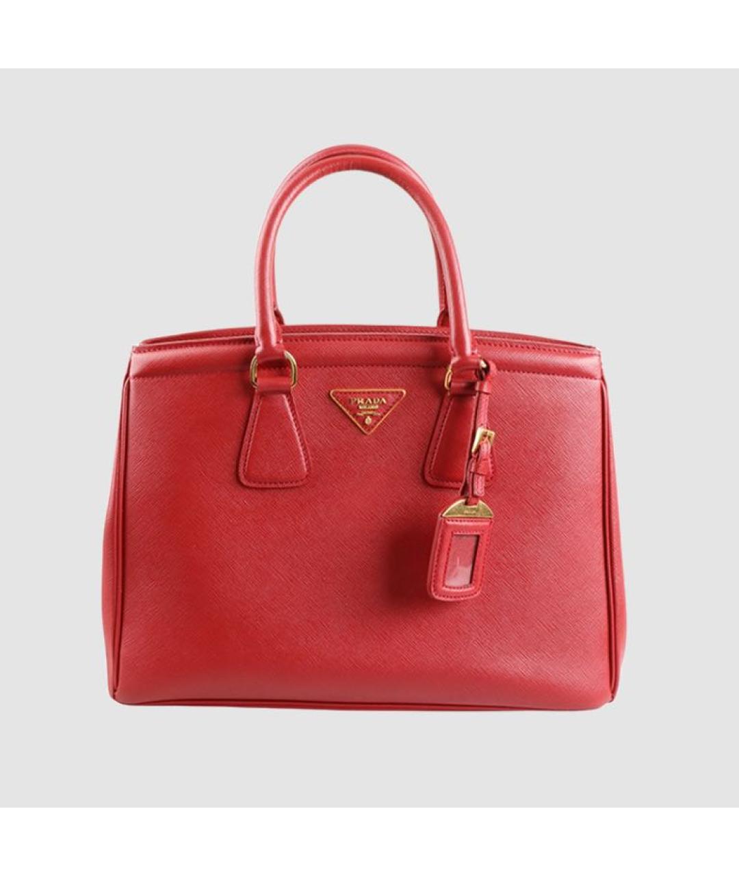 PRADA Красная кожаная сумка с короткими ручками, фото 9