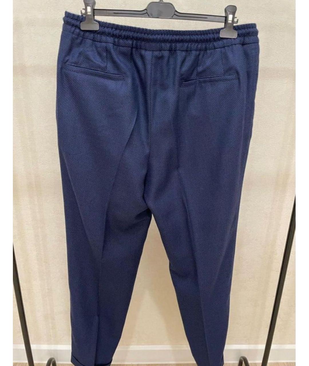 KITON Синие кашемировые повседневные брюки, фото 2