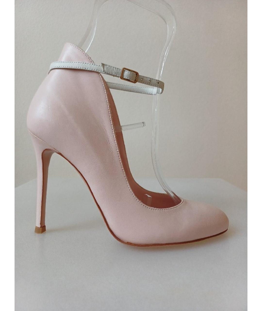 GIANVITO ROSSI Розовые кожаные туфли, фото 8