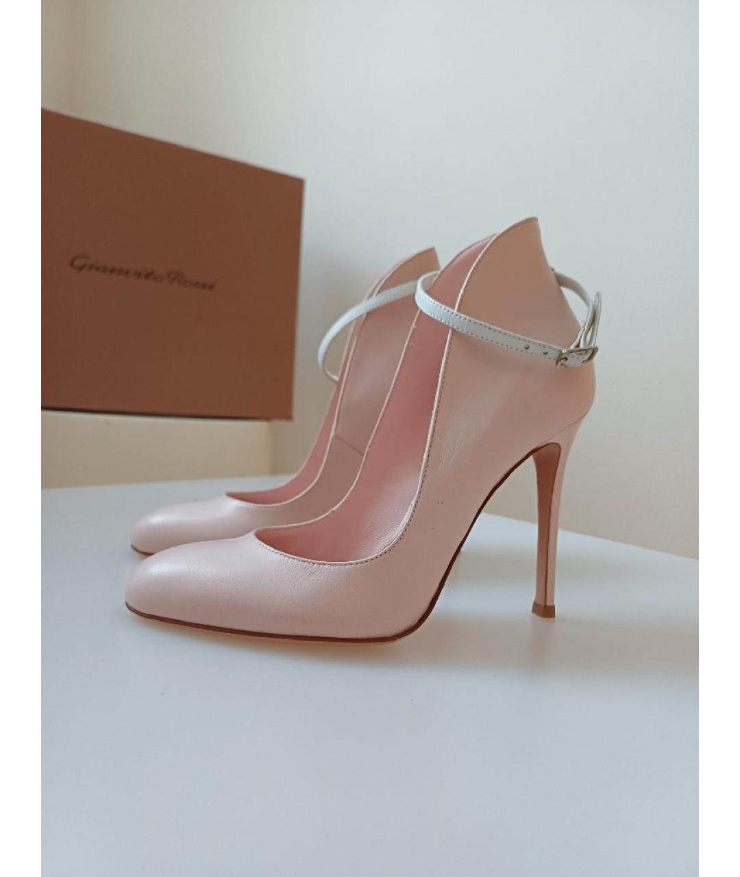 GIANVITO ROSSI Розовые кожаные туфли, фото 2