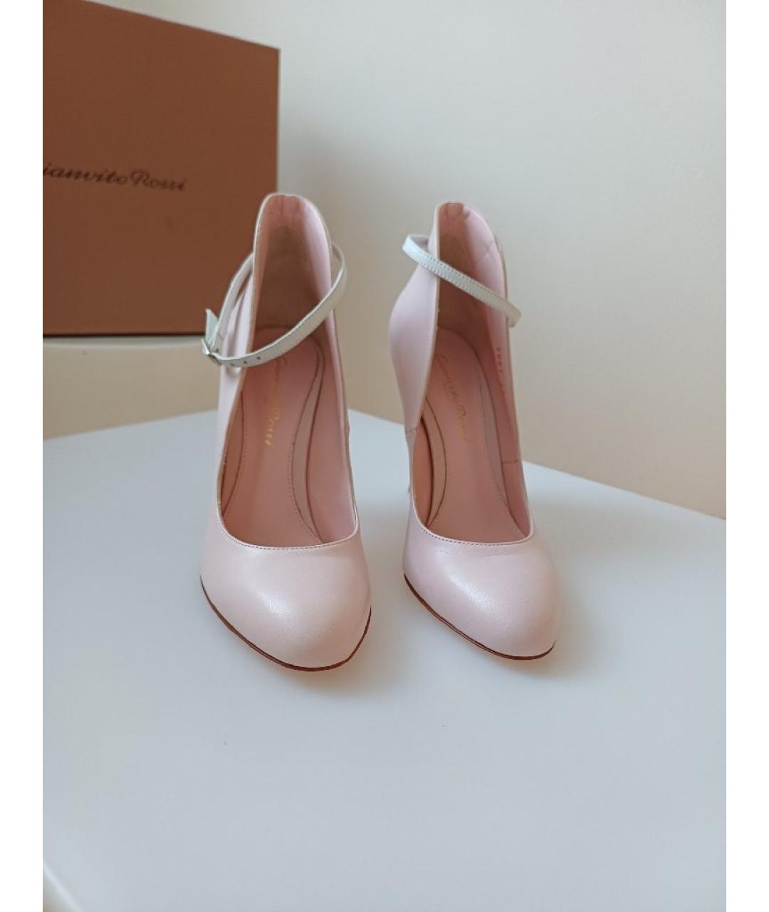 GIANVITO ROSSI Розовые кожаные туфли, фото 5