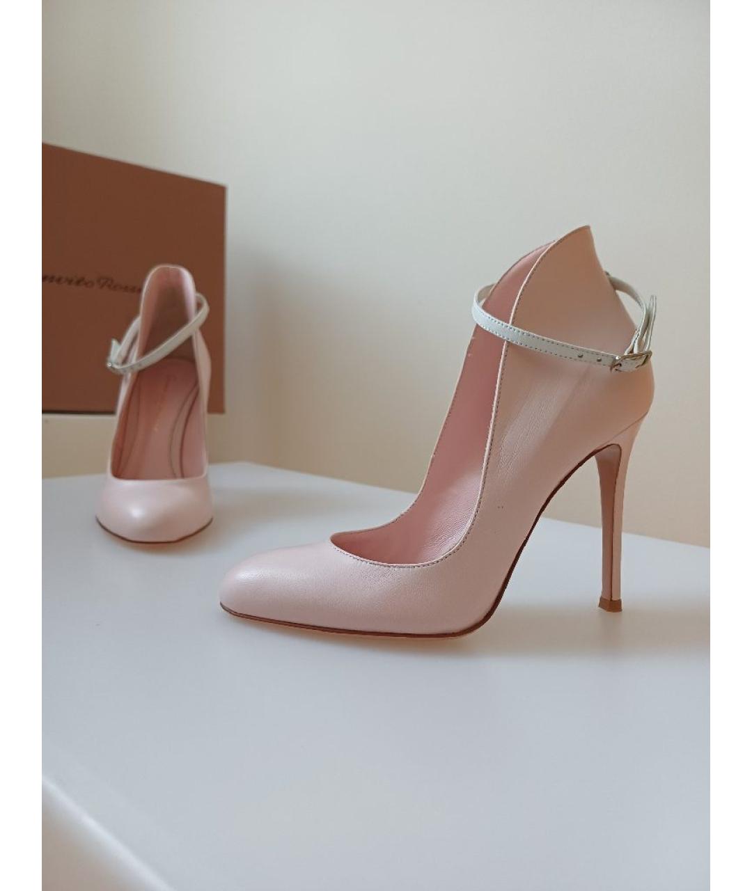 GIANVITO ROSSI Розовые кожаные туфли, фото 4