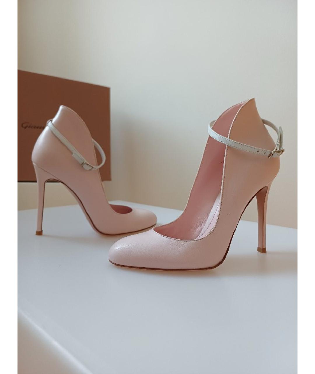 GIANVITO ROSSI Розовые кожаные туфли, фото 3