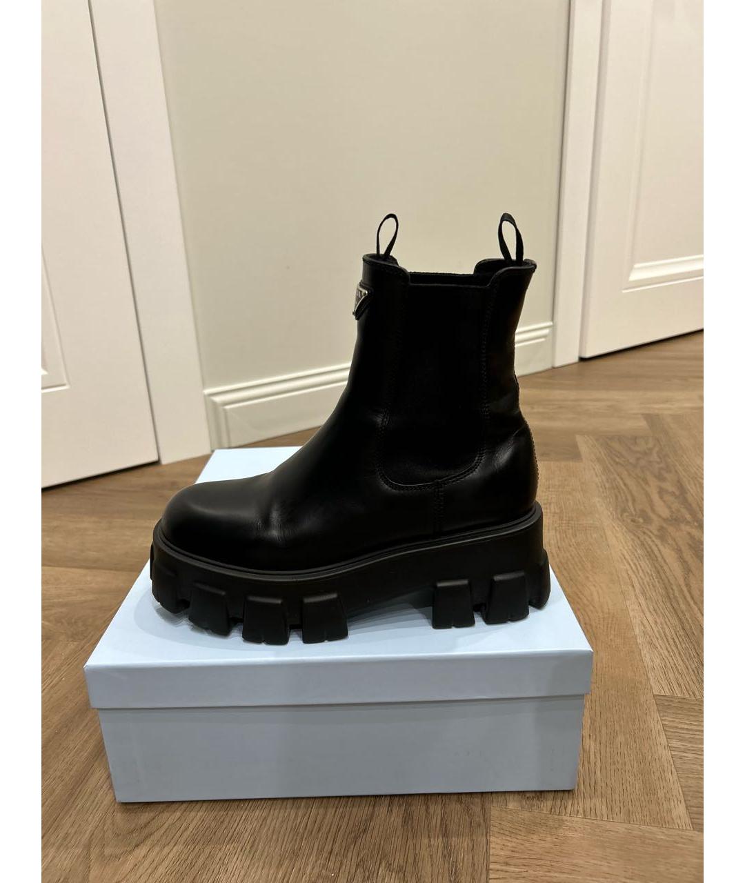 PRADA Черные кожаные полусапоги, фото 5