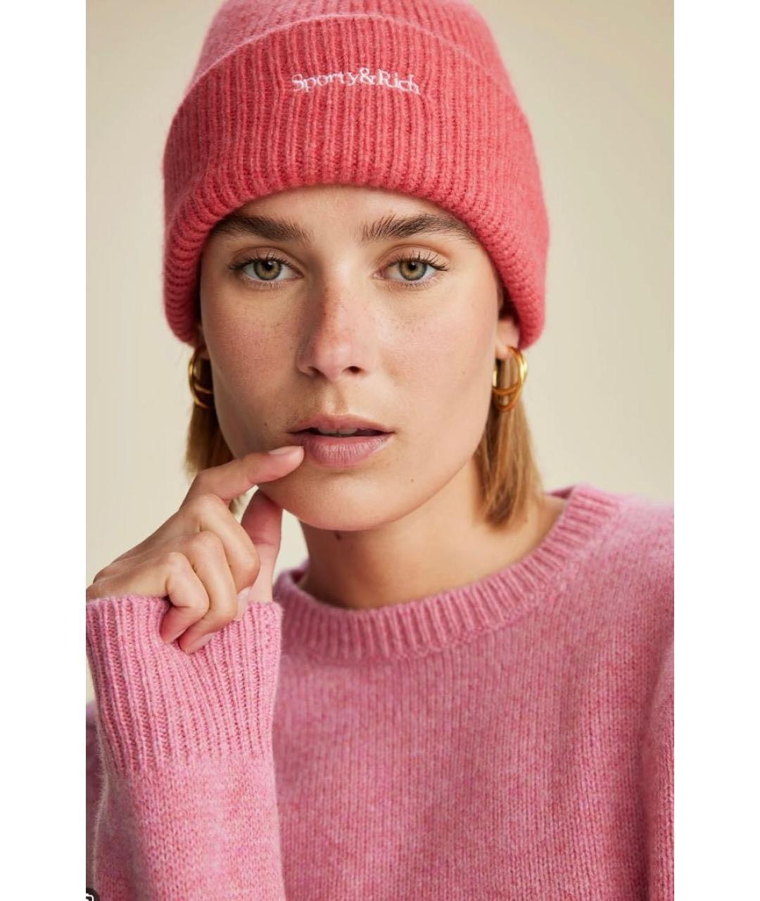 SPORTY AND RICH Коралловая шерстяная шапка, фото 5