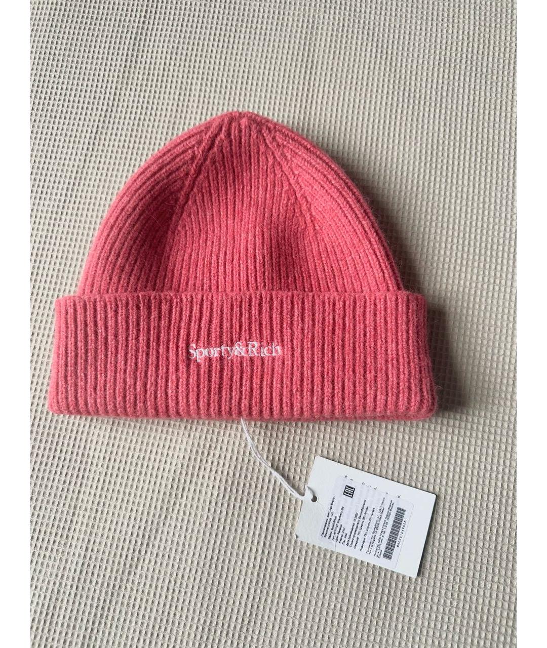 SPORTY AND RICH Коралловая шерстяная шапка, фото 2