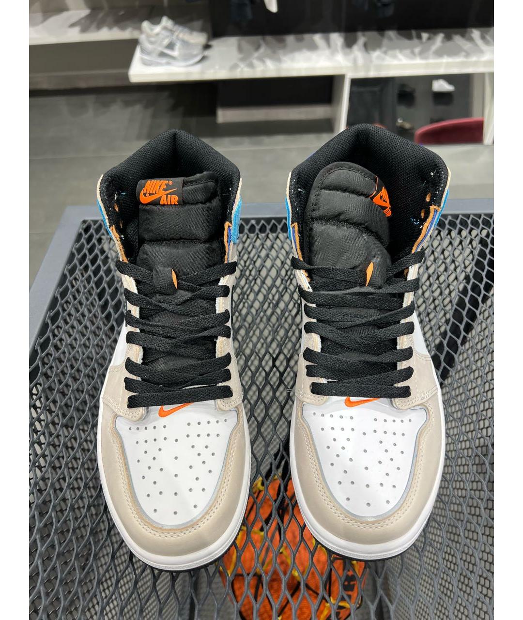 JORDAN Мульти кожаные высокие кроссовки / кеды, фото 2