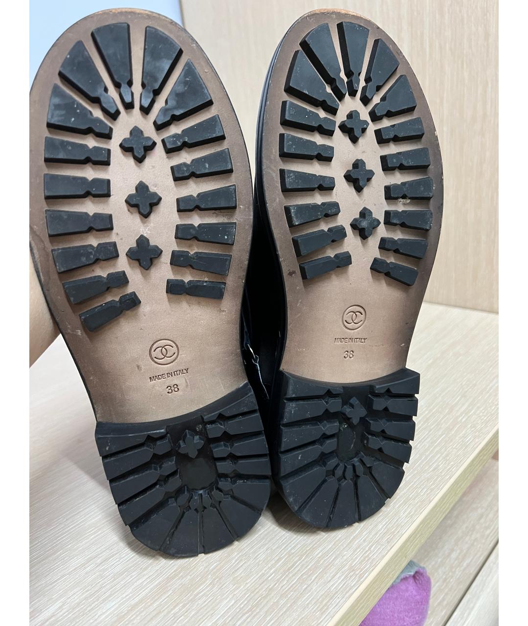 CHANEL Черные нубуковые полусапоги, фото 4