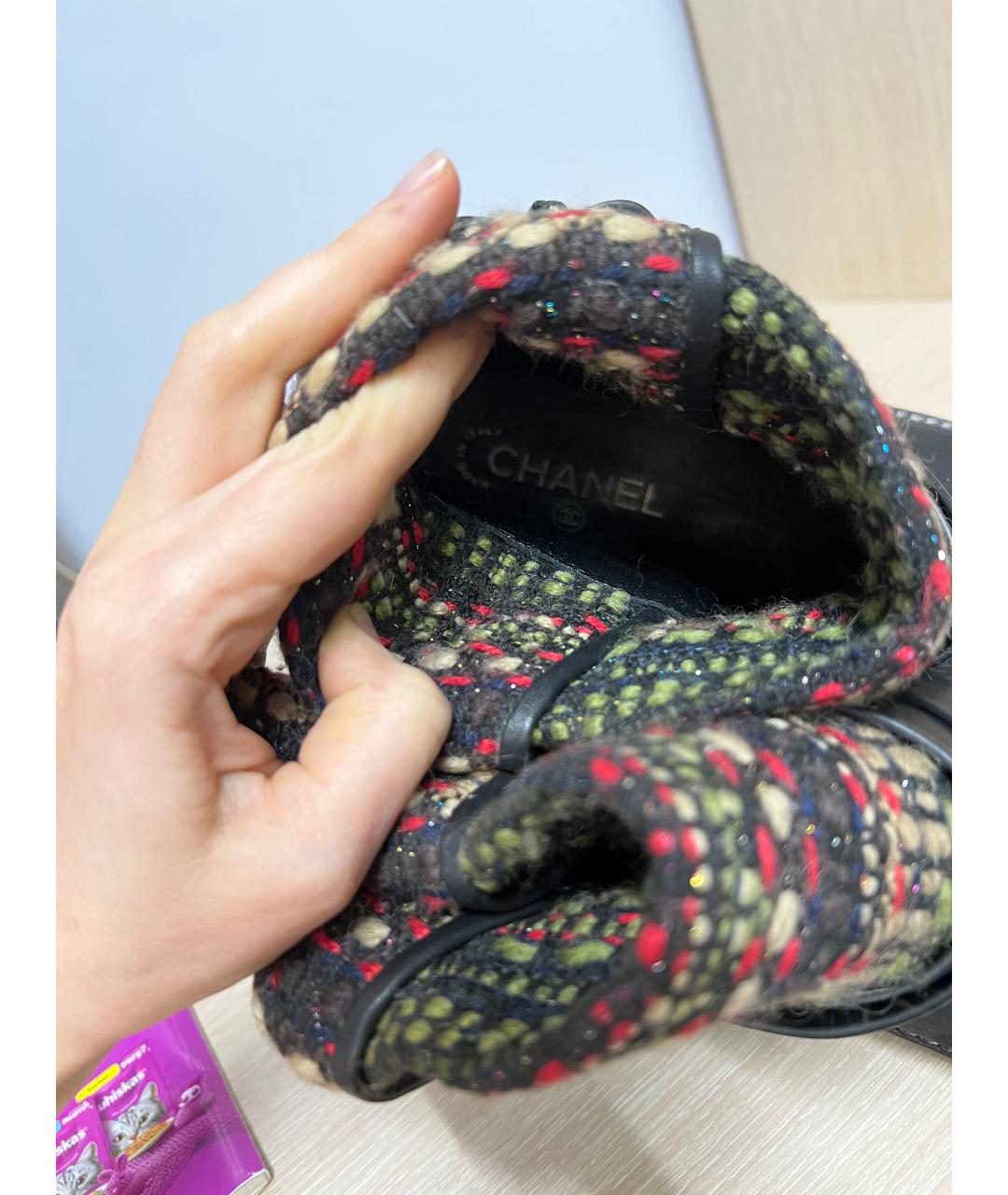 CHANEL Черные нубуковые полусапоги, фото 3