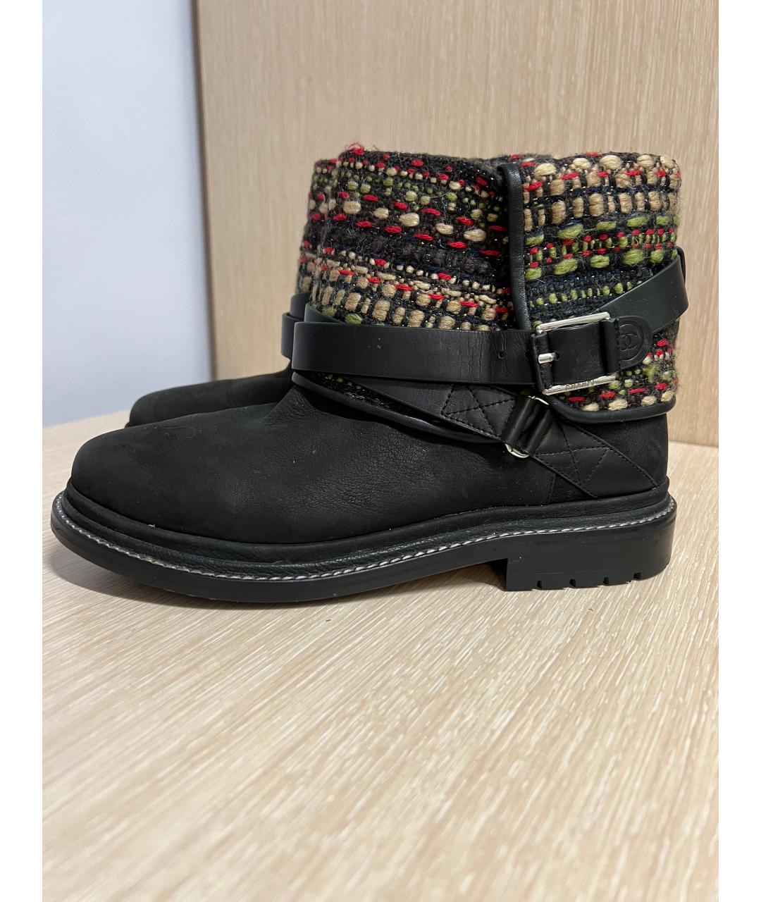 CHANEL Черные нубуковые полусапоги, фото 6