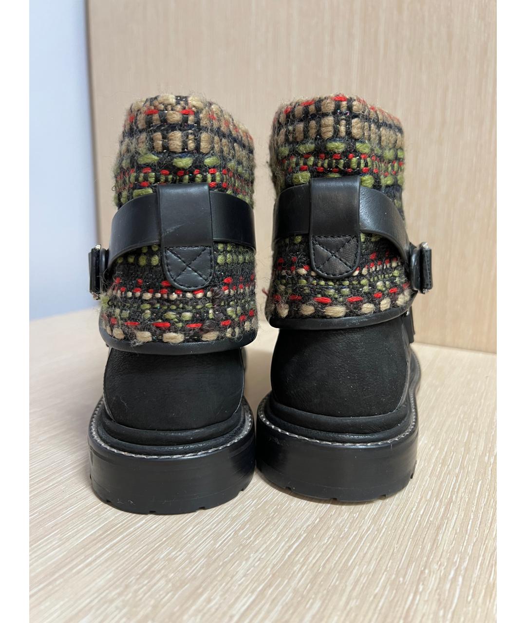 CHANEL Черные нубуковые полусапоги, фото 2