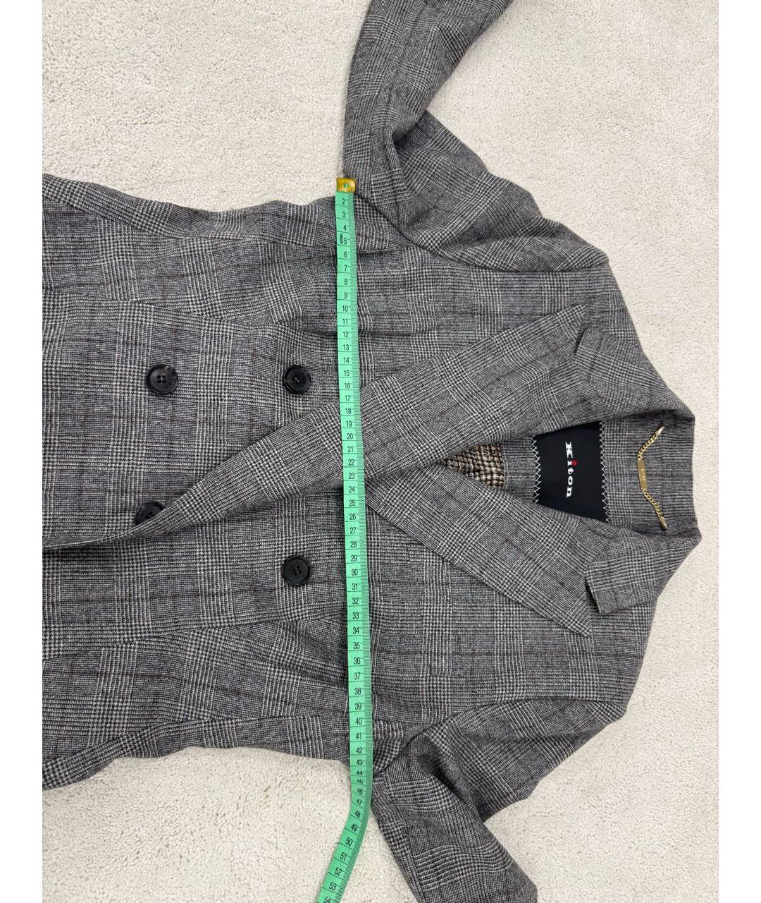 KITON Серый шерстяной костюм с брюками, фото 6
