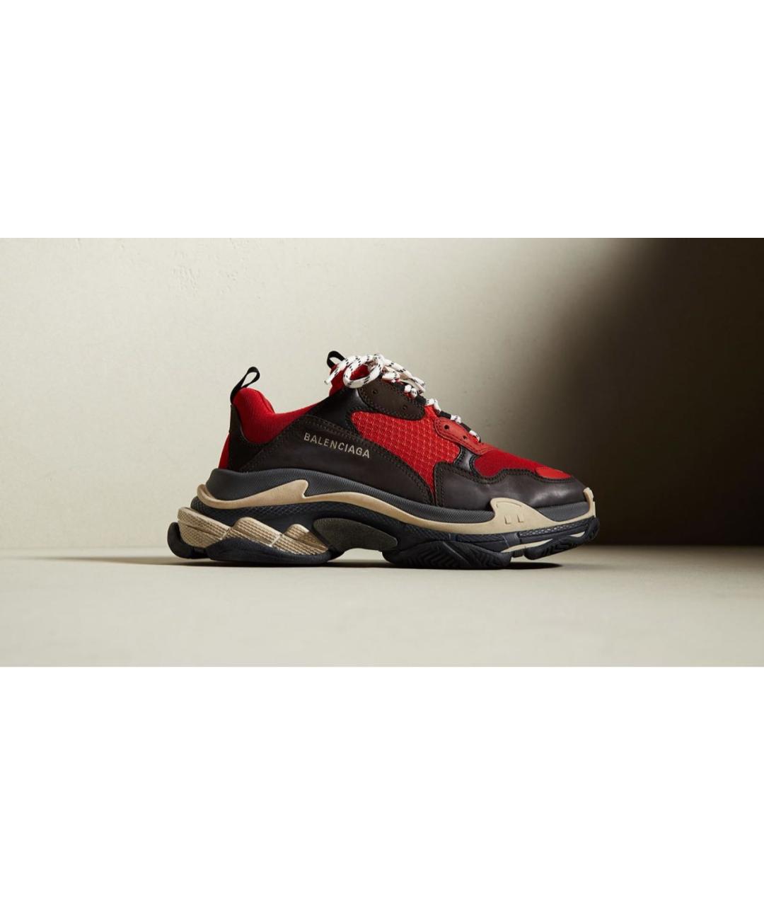 BALENCIAGA Красные текстильные низкие кроссовки / кеды, фото 7