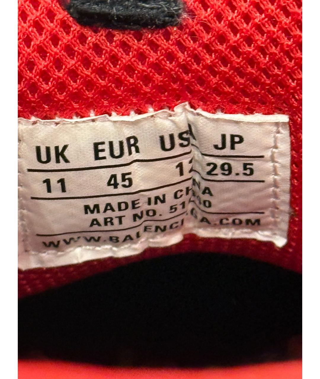 BALENCIAGA Красные текстильные низкие кроссовки / кеды, фото 5