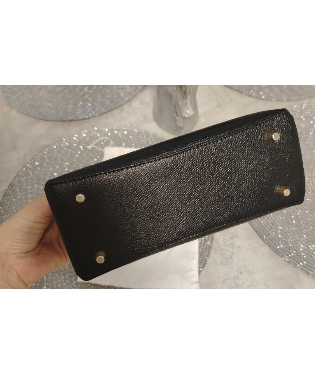 FURLA Черная кожаная сумка с короткими ручками, фото 7