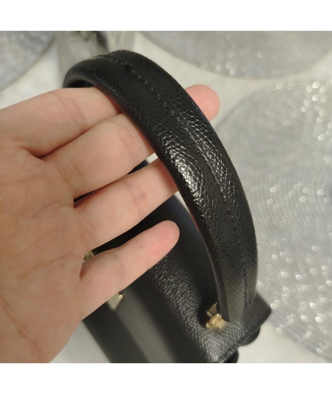 FURLA Черная кожаная сумка с короткими ручками, фото 6