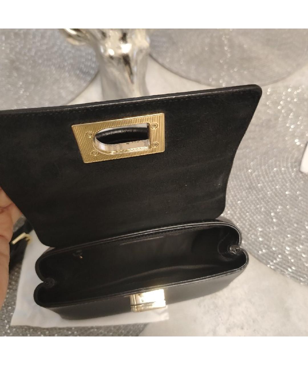 FURLA Черная кожаная сумка с короткими ручками, фото 4