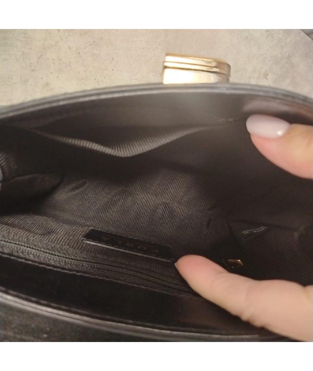 FURLA Черная кожаная сумка с короткими ручками, фото 8