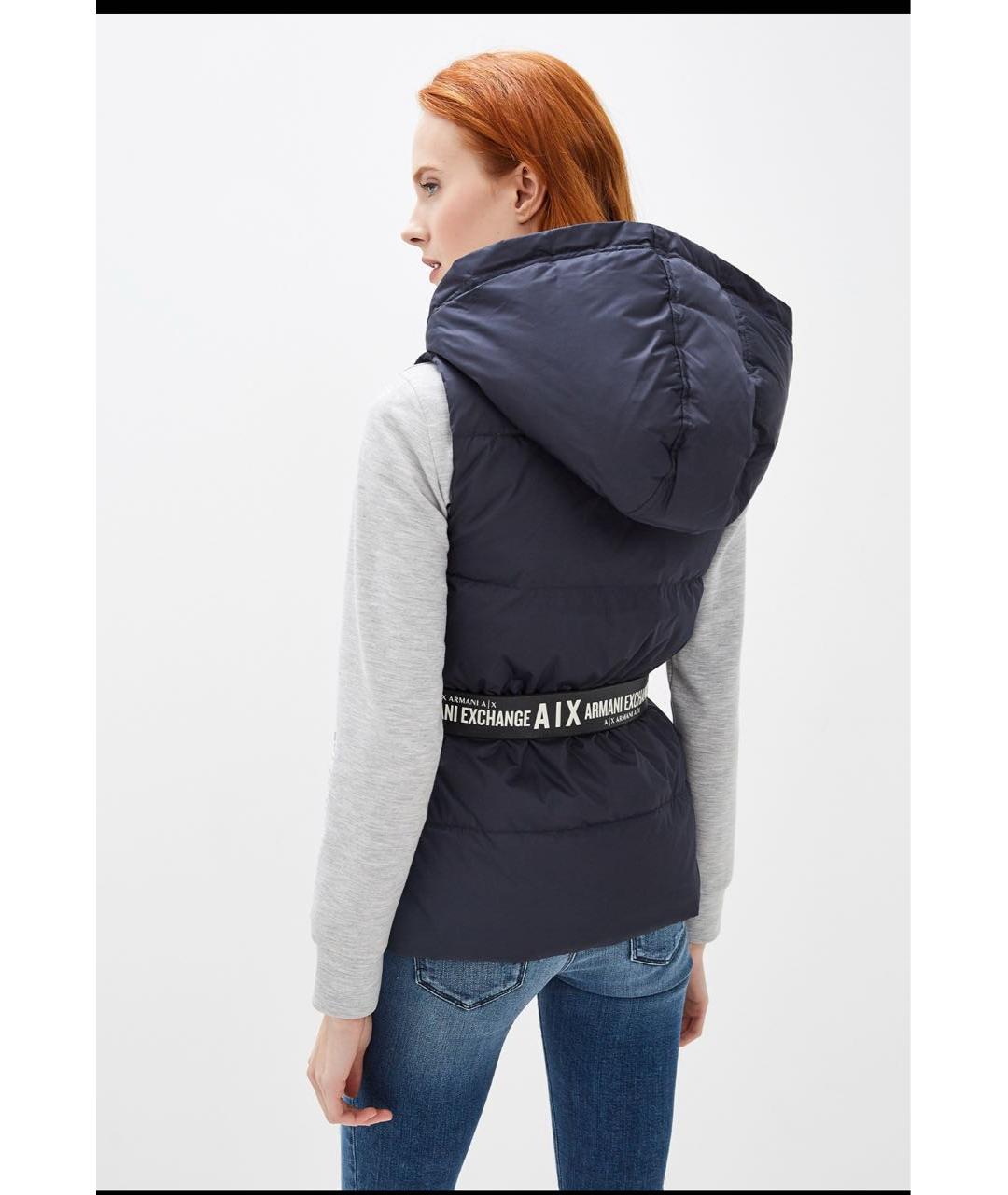 ARMANI EXCHANGE Синий полиэстеровый жилет, фото 6