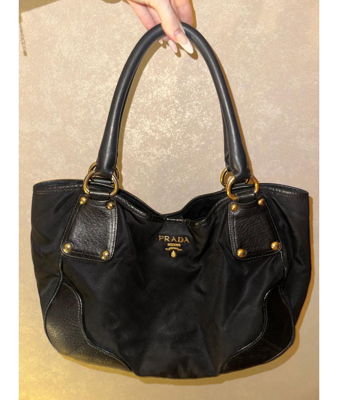 PRADA Черная синтетическая сумка через плечо, фото 7