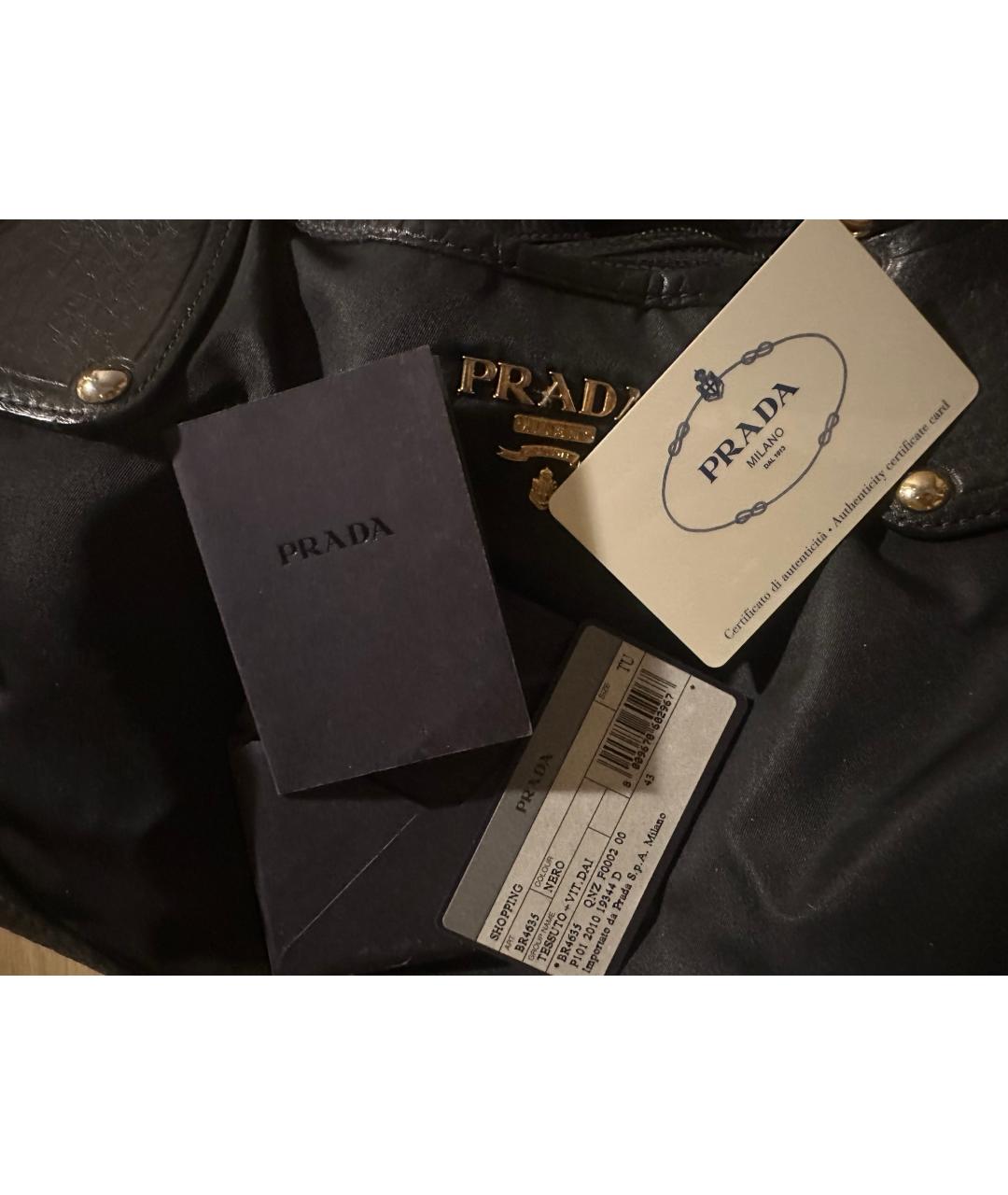 PRADA Черная синтетическая сумка через плечо, фото 5