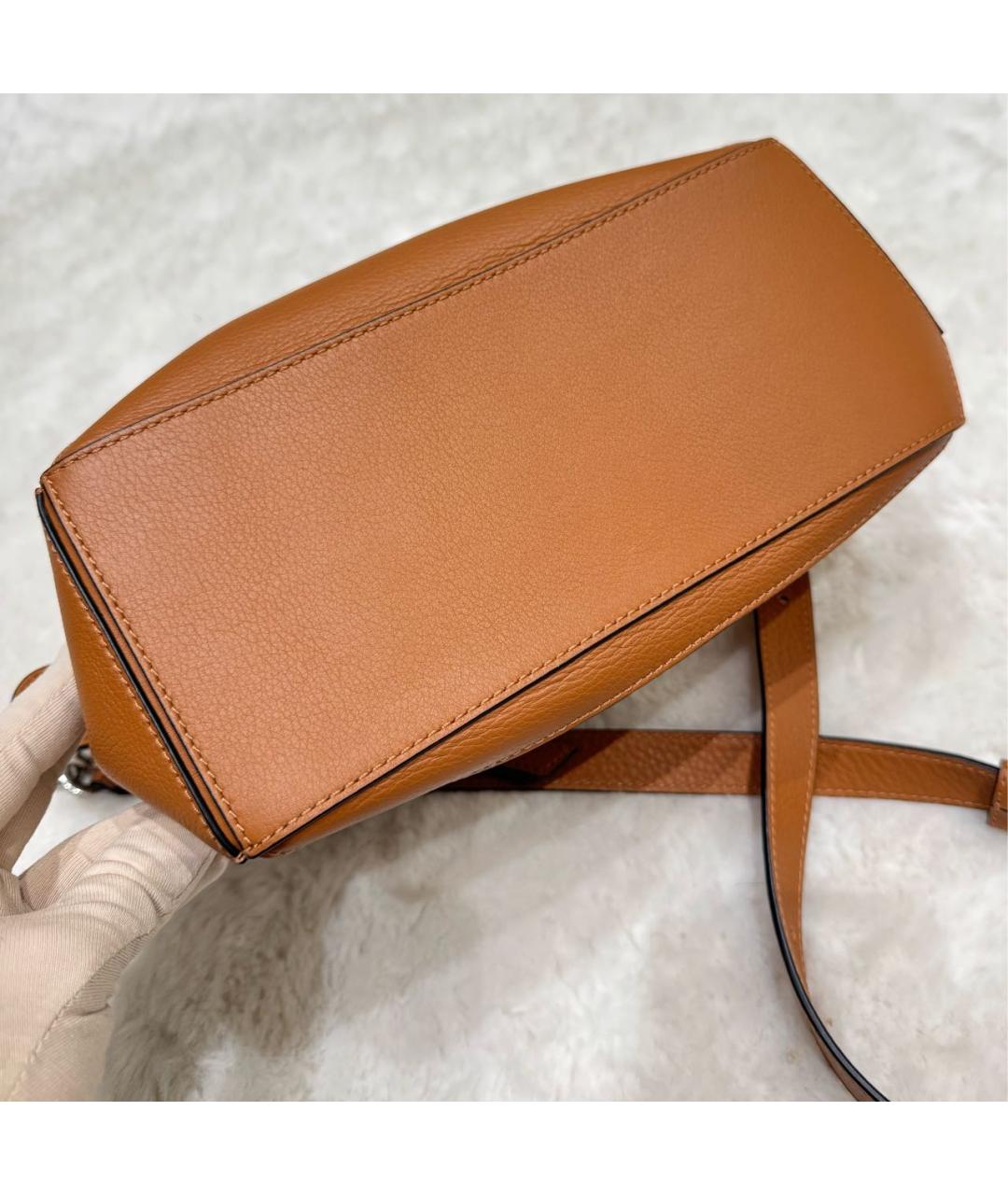 LOEWE Оранжевая кожаная сумка с короткими ручками, фото 8