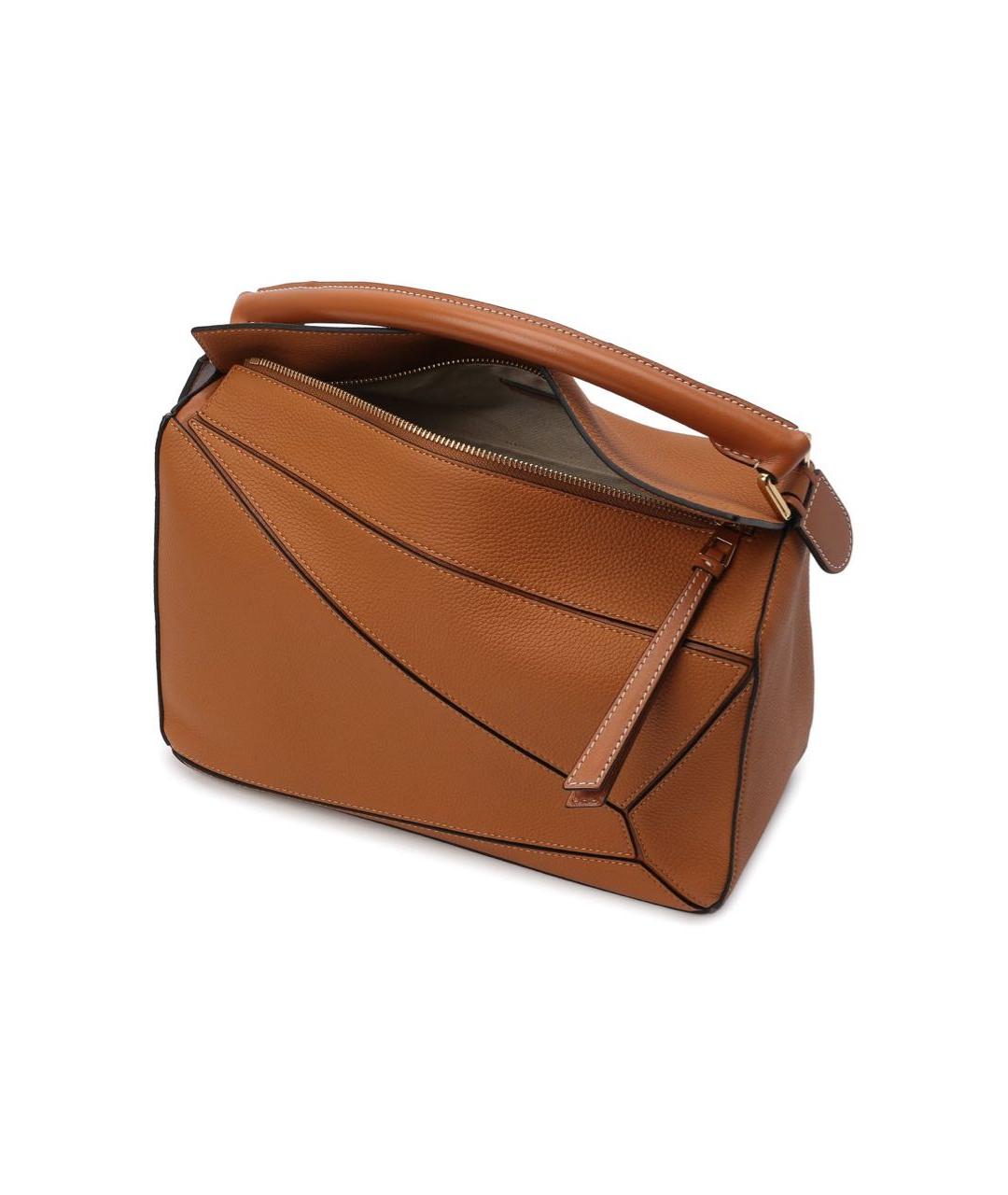 LOEWE Оранжевая кожаная сумка с короткими ручками, фото 1