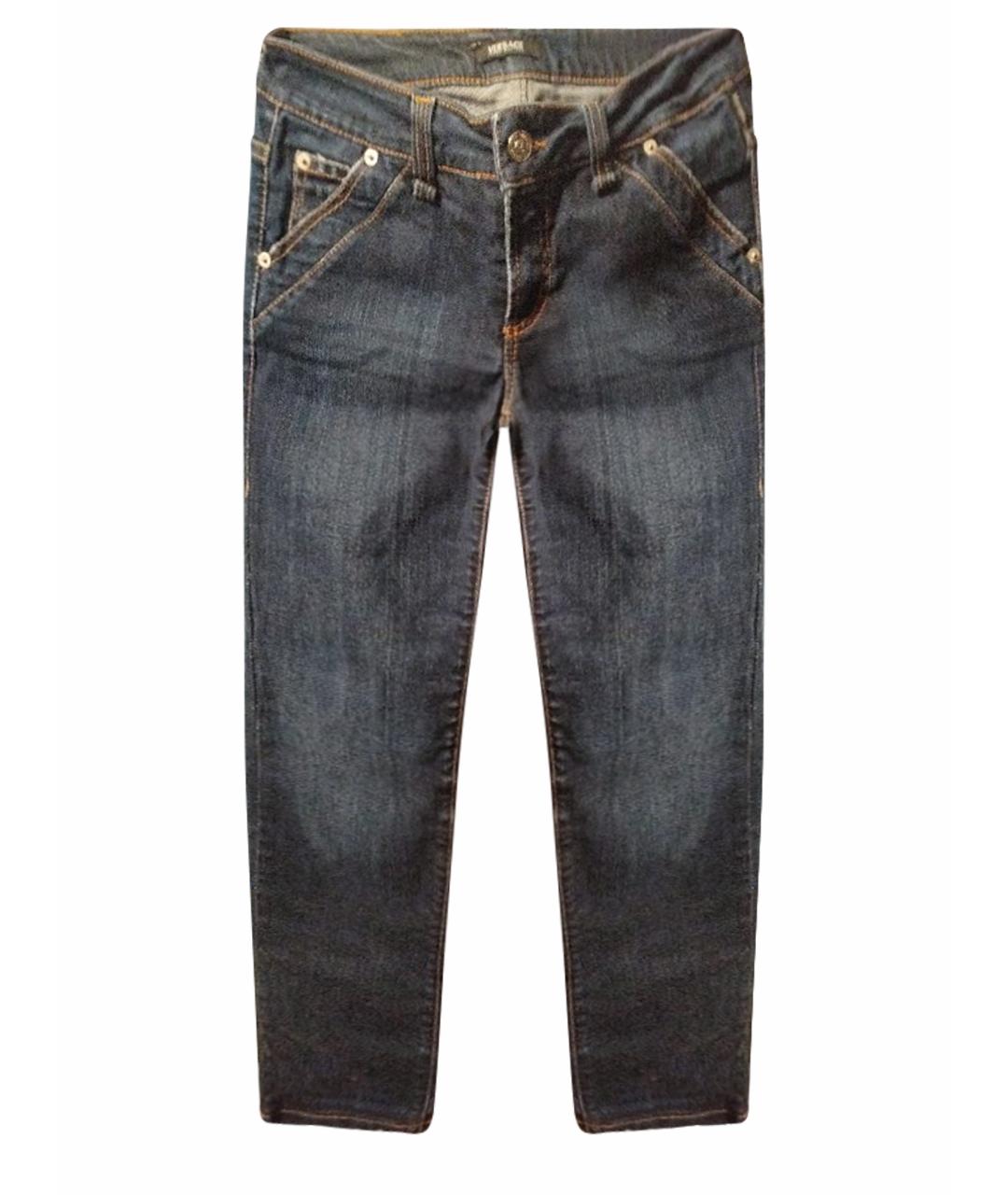 VERSACE JEANS COUTURE Темно-синие хлопковые прямые джинсы, фото 1